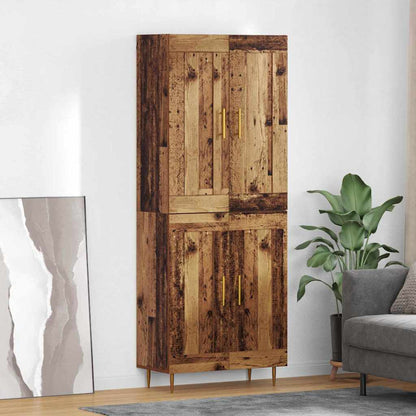 Highboard 69.5x34x180 cm Engineered Wood 2 Wood Doors Old wood