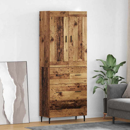 Highboard 69.5x34x180 cm Engineered Wood 3 Drawers Old wood