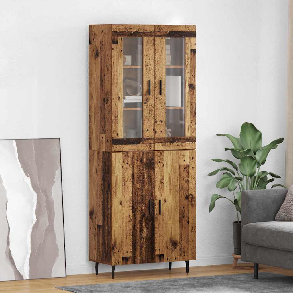 Highboard 69.5x34x180 cm Engineered Wood 2 Doors Old wood