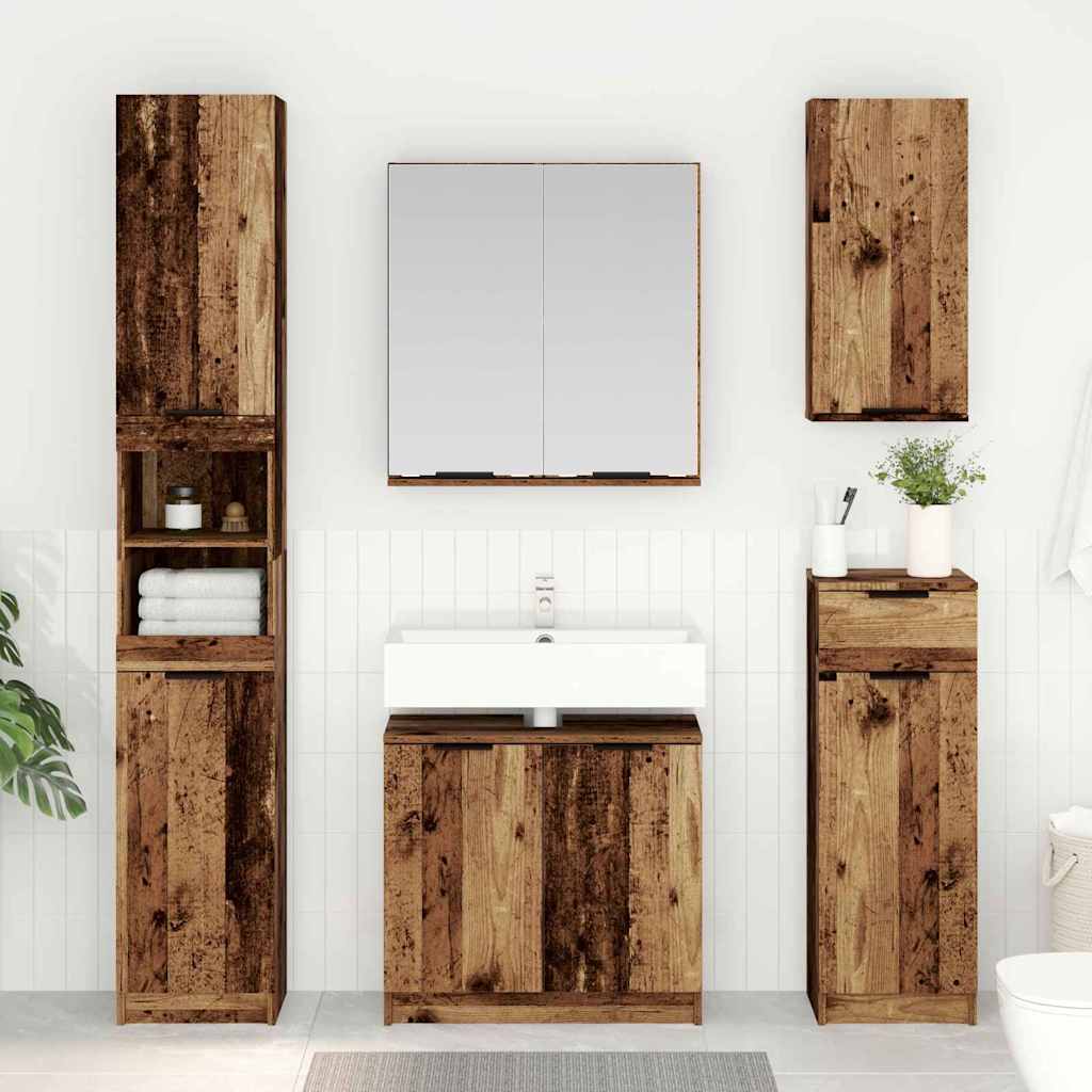 vidaXL Bathroom Cabinet Set 3 pcs Old Wood Engineered Wood 1