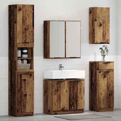 vidaXL Bathroom Cabinet Set 3 pcs Old Wood Engineered Wood 4