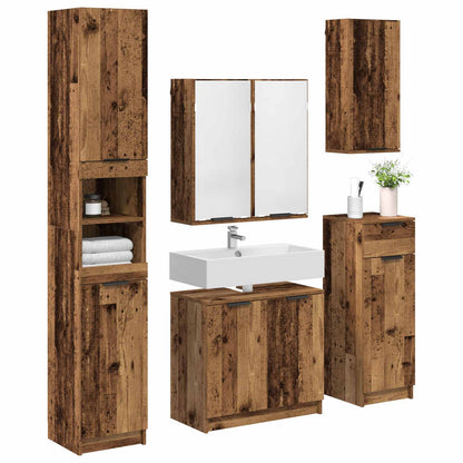 vidaXL Bathroom Furniture Set 5 pcs Old Wood Engineered Wood 3