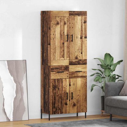 Highboard 69.5x34x180 cm Engineered Wood 2 Doors 2 Drawers Old wood
