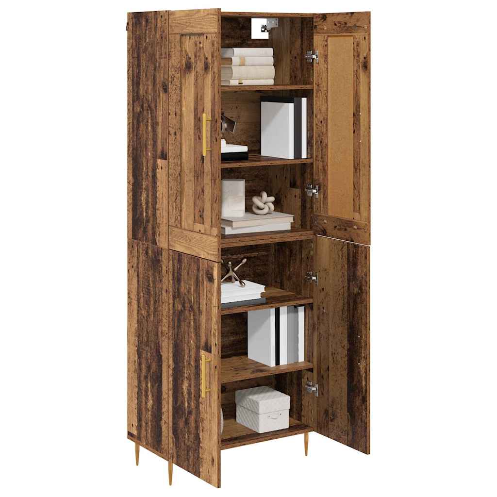 Highboard 69.5x34x180 cm Engineered Wood 2 Doors Old wood