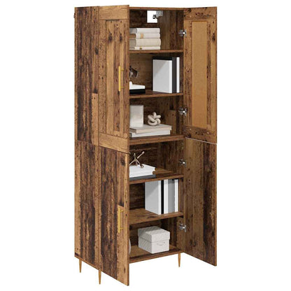 Highboard 69.5x34x180 cm Engineered Wood 2 Doors Old wood
