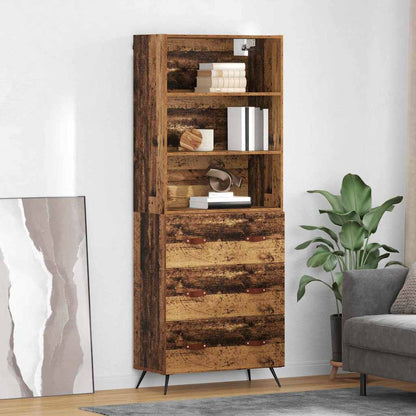 Highboard 69.5x34x180 cm Engineered Wood 3 Drawers Old wood