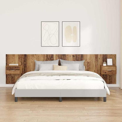 Bed Headboard with Cabinets Engineered Wood One Drawer Old wood