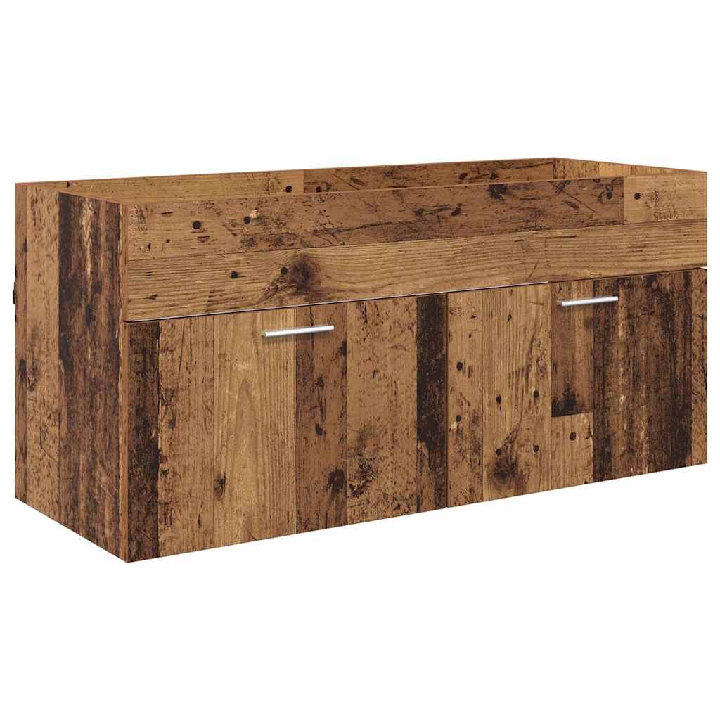 vidaXL Bathroom Cabinet Old Wood 100 x 38.5 x 46 cm Engineered Wood 5