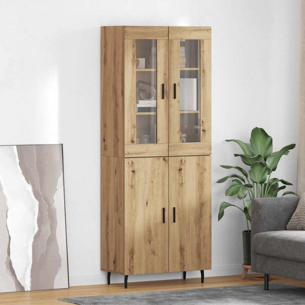 Highboard 69.5x34x180 cm Engineered Wood 2 Doors Artisan oak