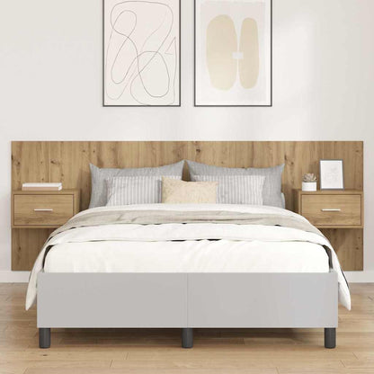Bed Headboard with Cabinets Engineered Wood One Drawer Artisan oak