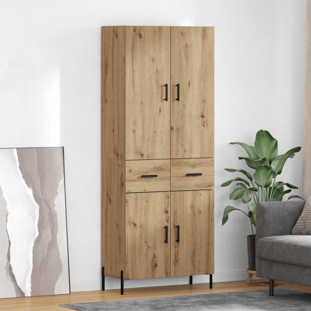 vidaXL Highboard 69.5x34x180 cm Engineered Wood 2 doors 2 drawers