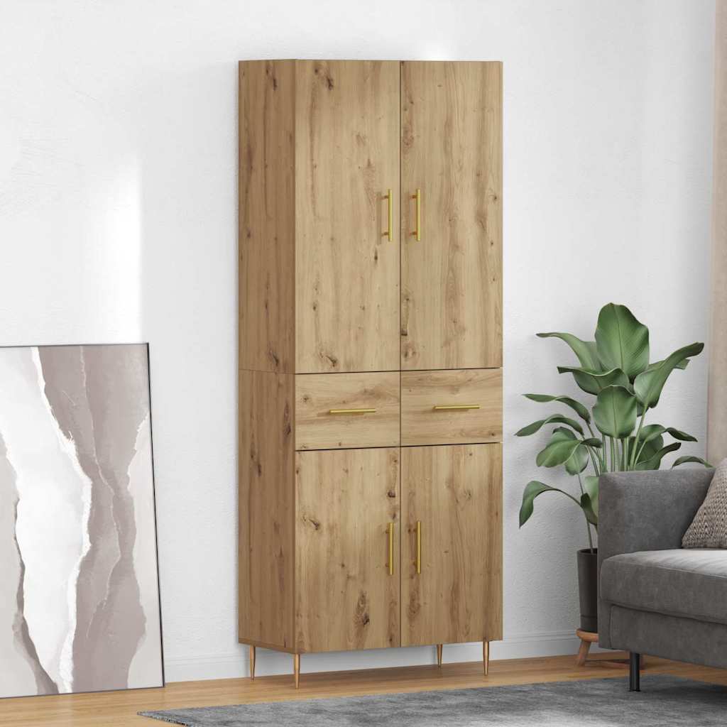 vidaXL Highboard 69.5x34x180 cm Engineered Wood 2 doors 2 drawers