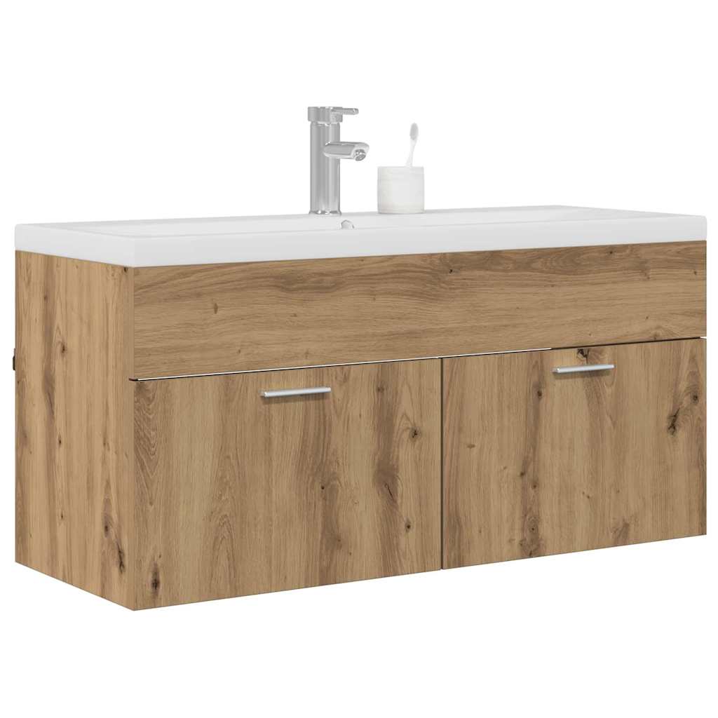 vidaXL Bathroom Cabinet Artisan Oak 100 x 38.5 x 46 cm Engineered Wood 3