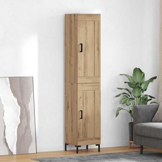 Highboard 34.5x34x180 cm Engineered Wood 1 Wood Door Artisan oak