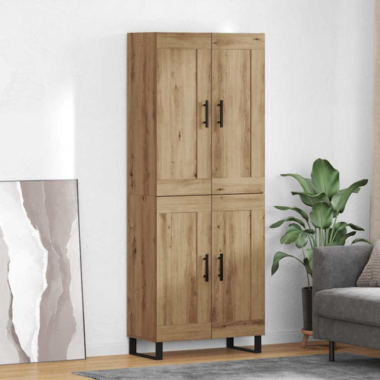 Highboard 69.5x34x180 cm Engineered Wood 2 Wood Doors Artisan oak