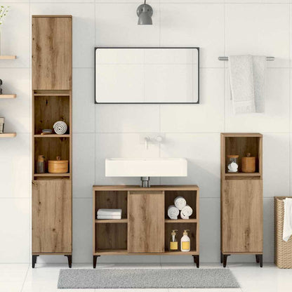 vidaXL Bathroom Furniture Set 3 pcs Artisan Oak Engineered wood 1