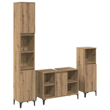 vidaXL Bathroom Furniture Set 3 pcs Artisan Oak Engineered wood 2