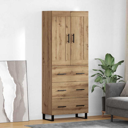 Highboard 69.5x34x180 cm Engineered Wood 3 Drawers Artisan oak