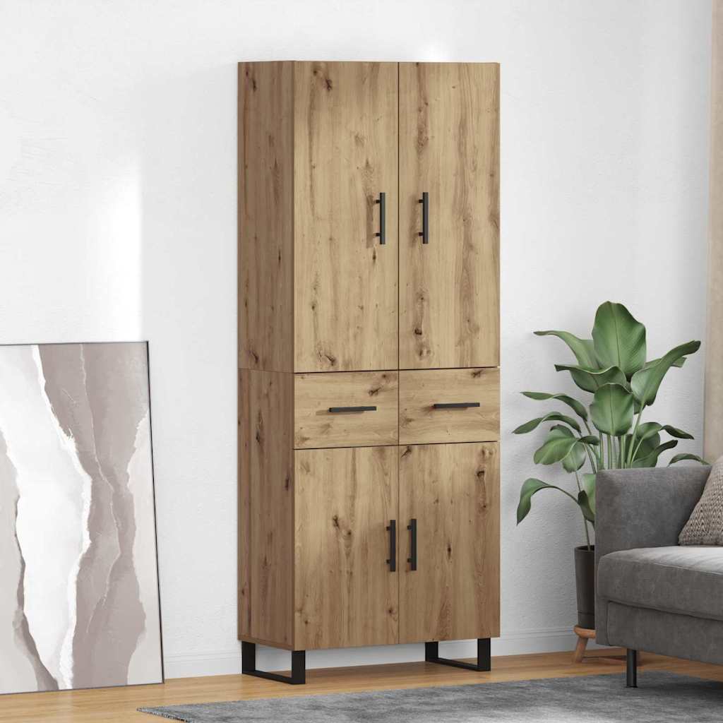 vidaXL Highboard 69.5x34x180 cm Engineered Wood 2 doors 2 drawers