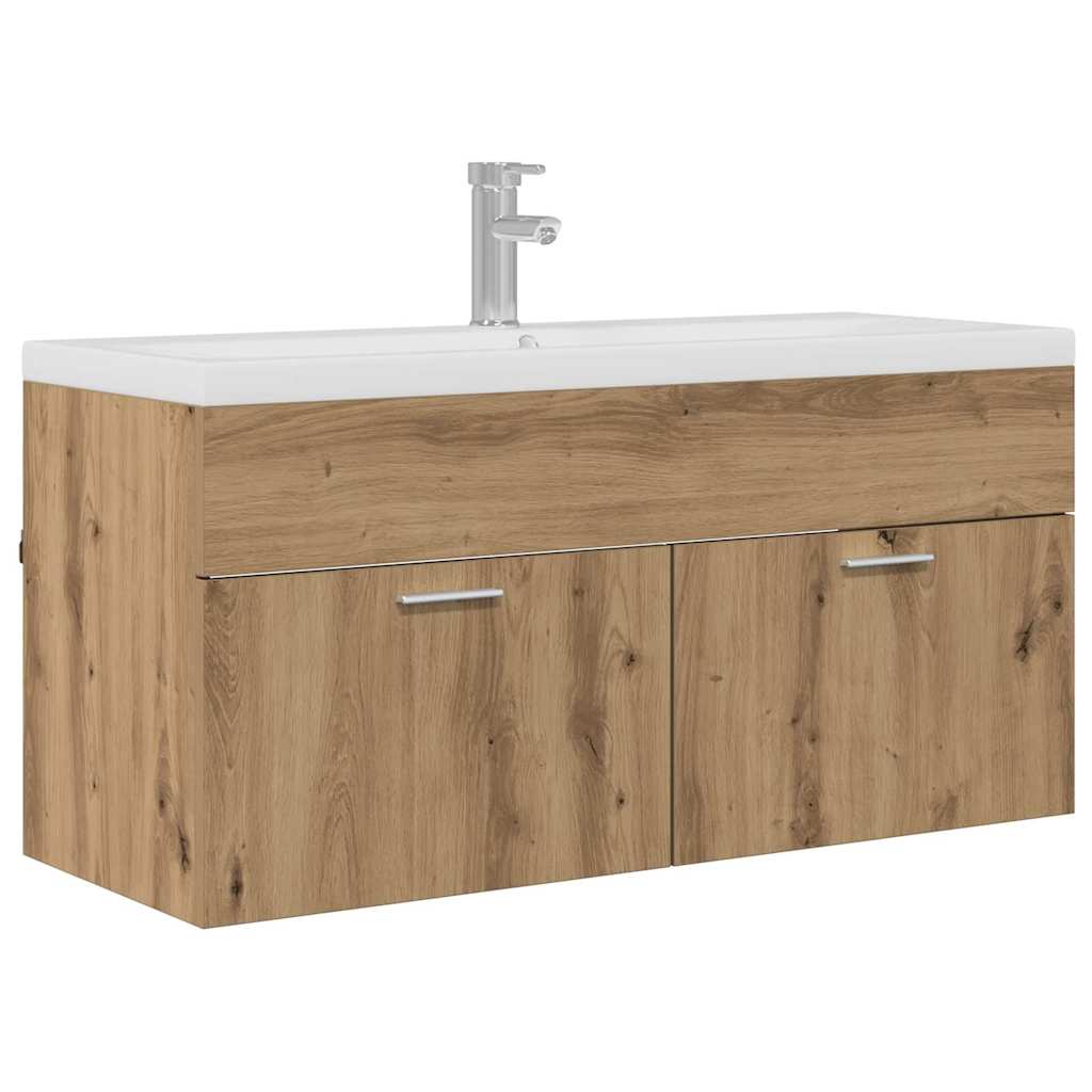 vidaXL Bathroom Cabinet Artisan Oak 100 x 38.5 x 46 cm Engineered Wood 2