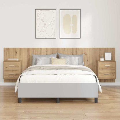 Bed Headboard with Cabinets Engineered Wood Two Drawers Artisan oak