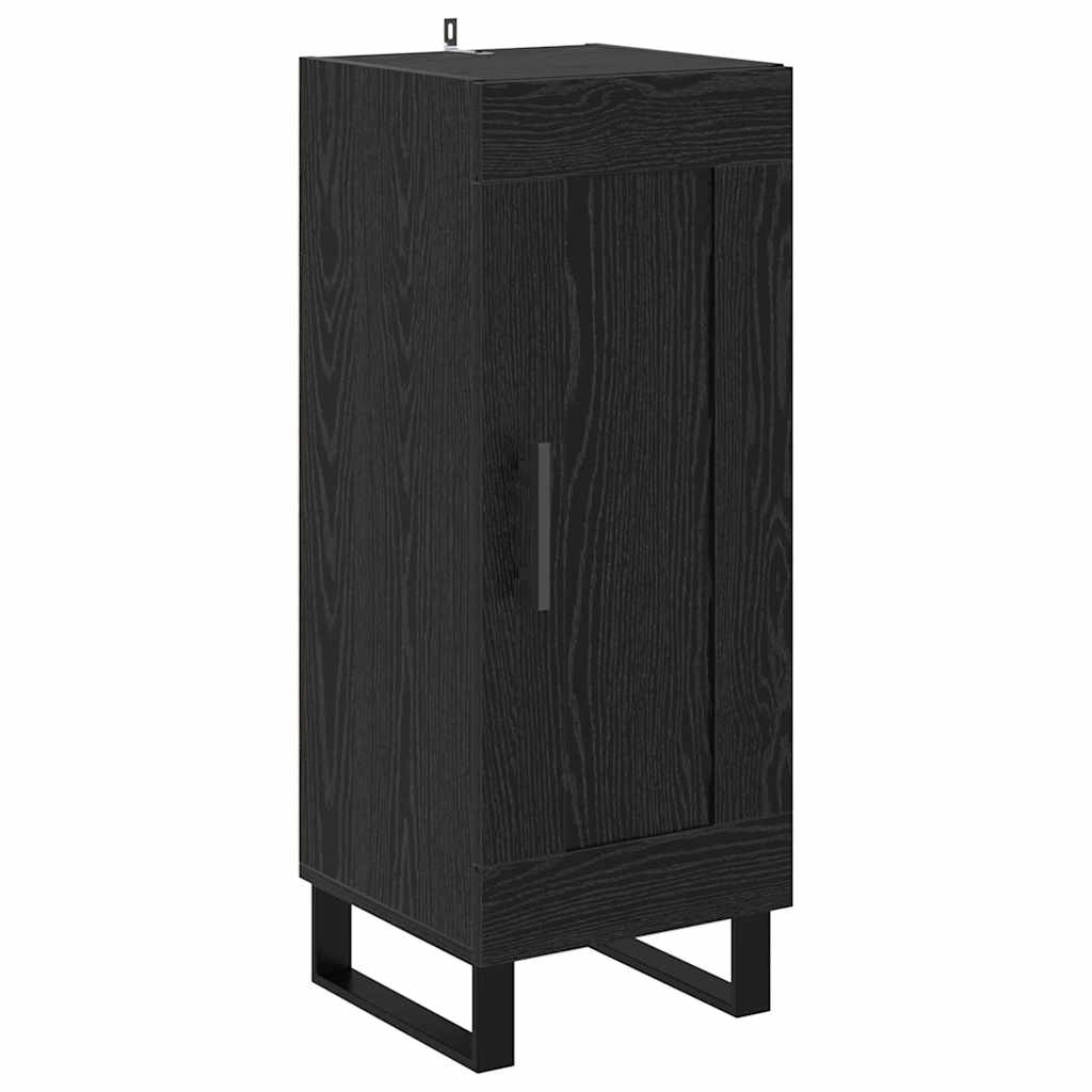 Highboard 34.5x34x180 cm Engineered Wood 1 Wood Door Black oak