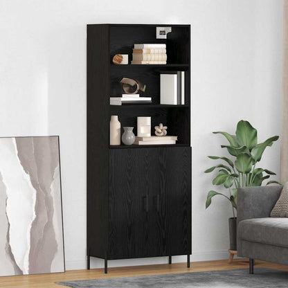 Highboard 69.5x34x180 cm Engineered Wood 2 Doors Black oak