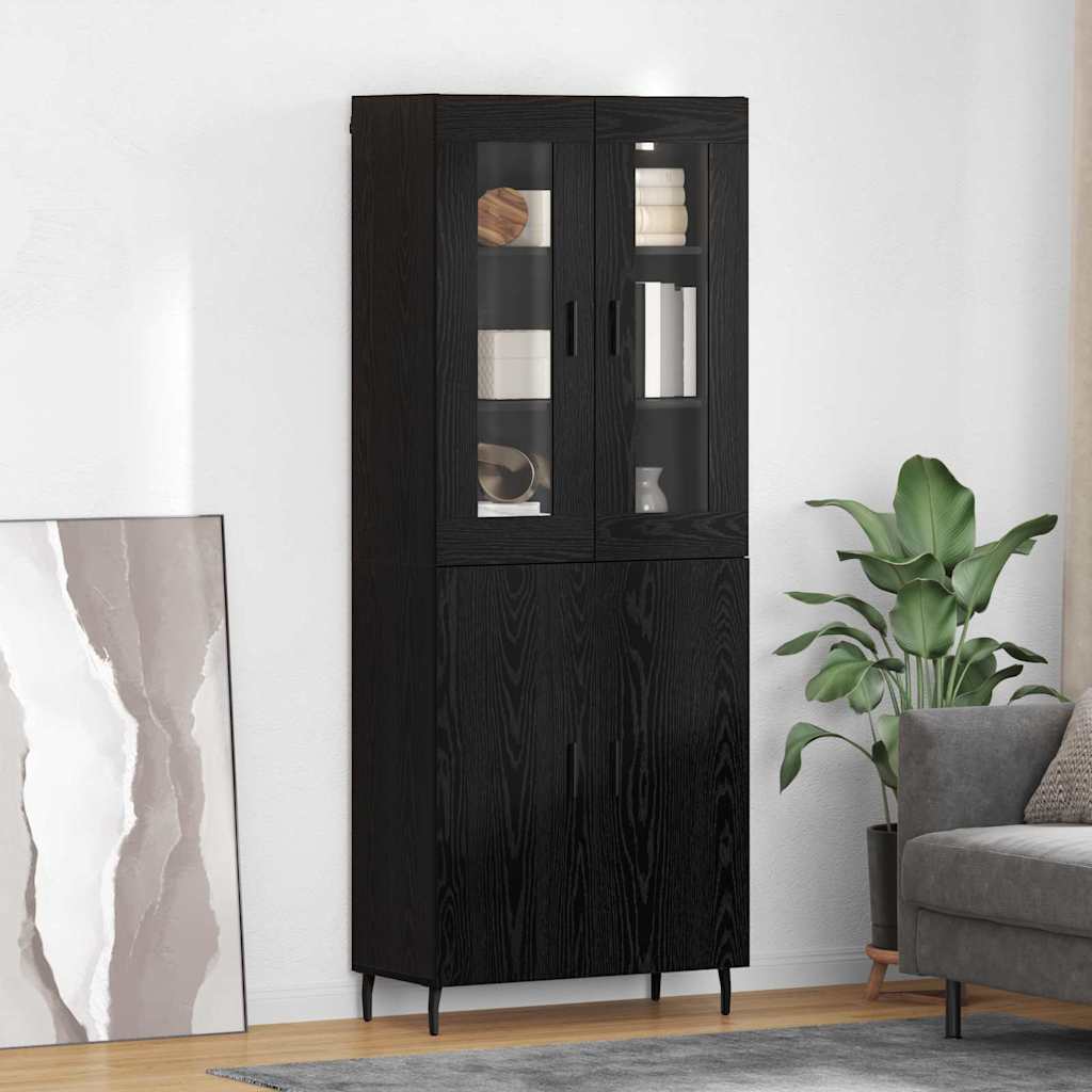 Highboard 69.5x34x180 cm Engineered Wood 2 Doors Black oak