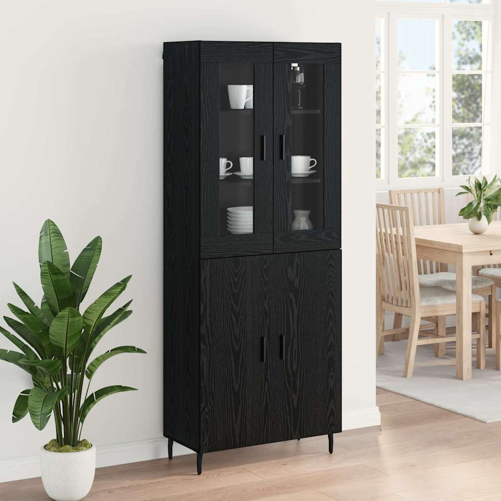Highboard 69.5x34x180 cm Engineered Wood 2 Doors Black oak