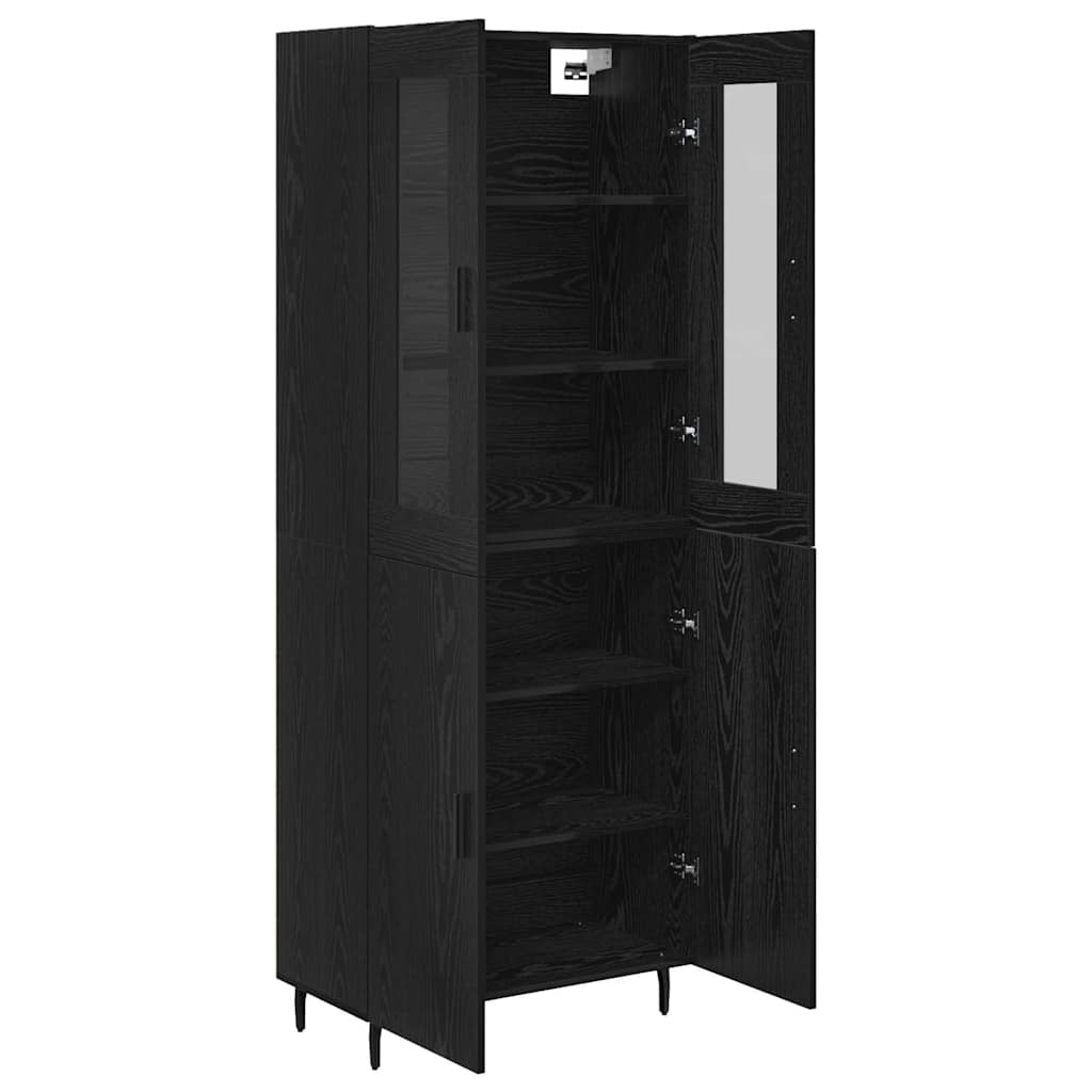 Highboard 69.5x34x180 cm Engineered Wood 2 Doors Black oak