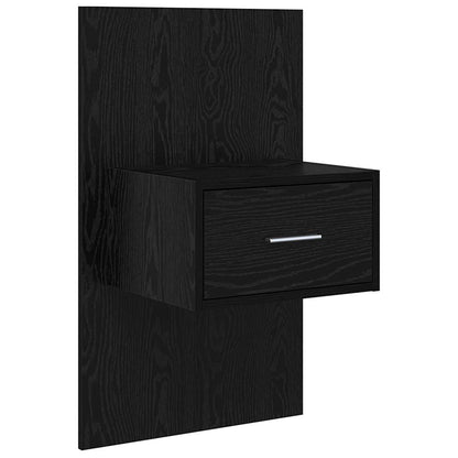 Bed Headboard with Cabinets Engineered Wood One Drawer Black oak