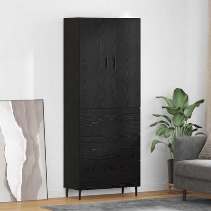 Highboard 69.5x34x180 cm Engineered Wood 3 Drawers Black oak