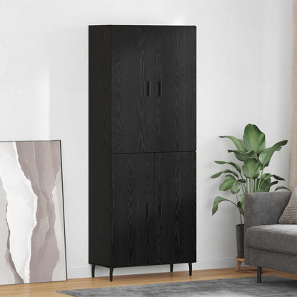 Highboard 69.5x34x180 cm Engineered Wood 2 Doors Black oak