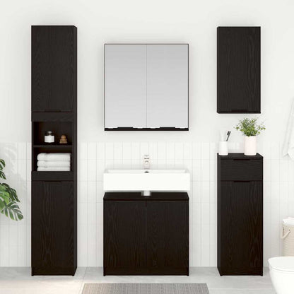 vidaXL Bathroom Cabinet Set 3 pcs Black Oak Engineered Wood 1