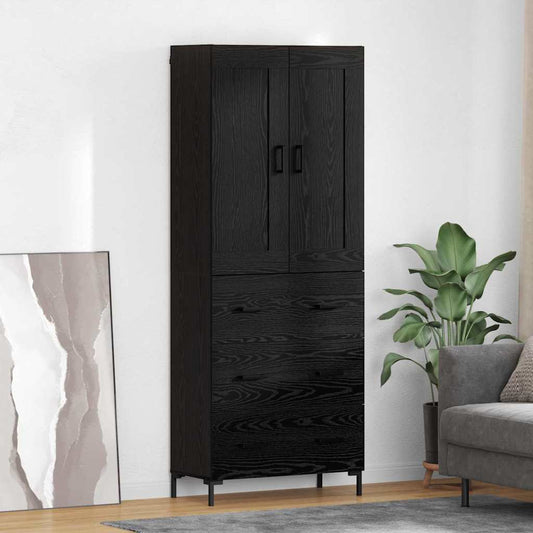 Highboard 69.5x34x180 cm Engineered Wood 3 Drawers Black oak