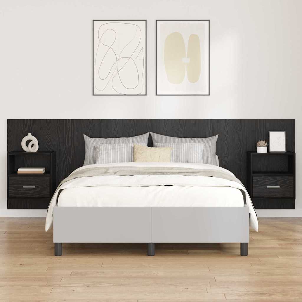 vidaXL Bed Headboard with Cabinets Engineered Wood One Drawer and One Shelf