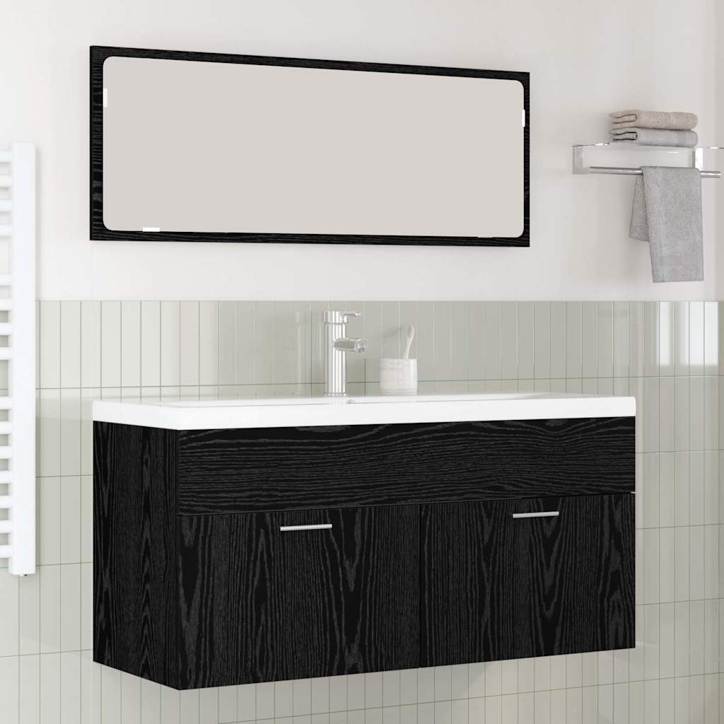 vidaXL Bathroom Cabinet Black Oak 100 x 38.5 x 46 cm Engineered Wood 1