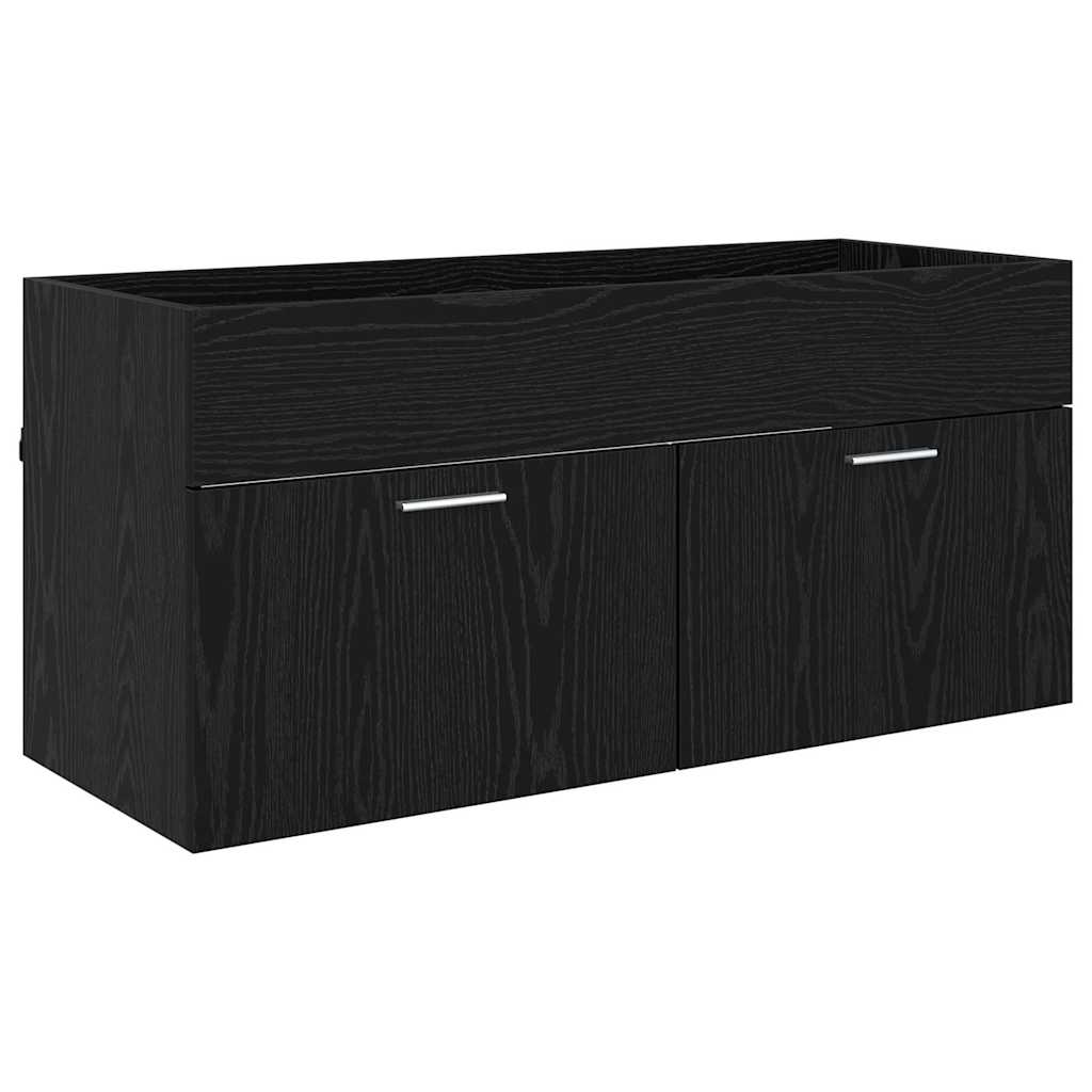 vidaXL Bathroom Cabinet Black Oak 100 x 38.5 x 46 cm Engineered Wood 5