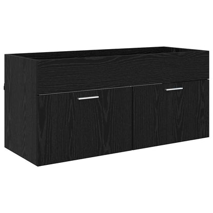 vidaXL Bathroom Cabinet Black Oak 100 x 38.5 x 46 cm Engineered Wood 5