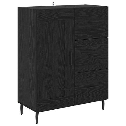 Highboard 69.5x34x180 cm Engineered Wood 1 Wood Door 3 Drawers Black oak