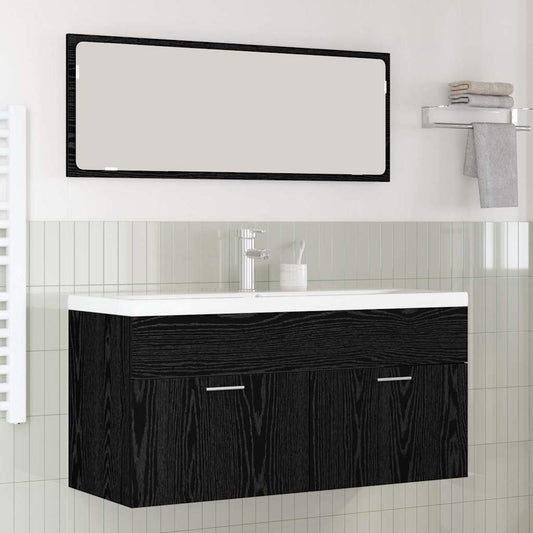 vidaXL Bathroom Cabinet Black Oak 100 x 38.5 x 46 cm Engineered Wood 1