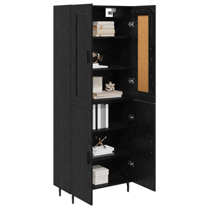 Highboard 69.5x34x180 cm Engineered Wood 2 Doors Black oak