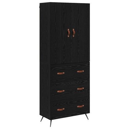 Highboard 69.5x34x180 cm Engineered Wood 3 Drawers Black oak