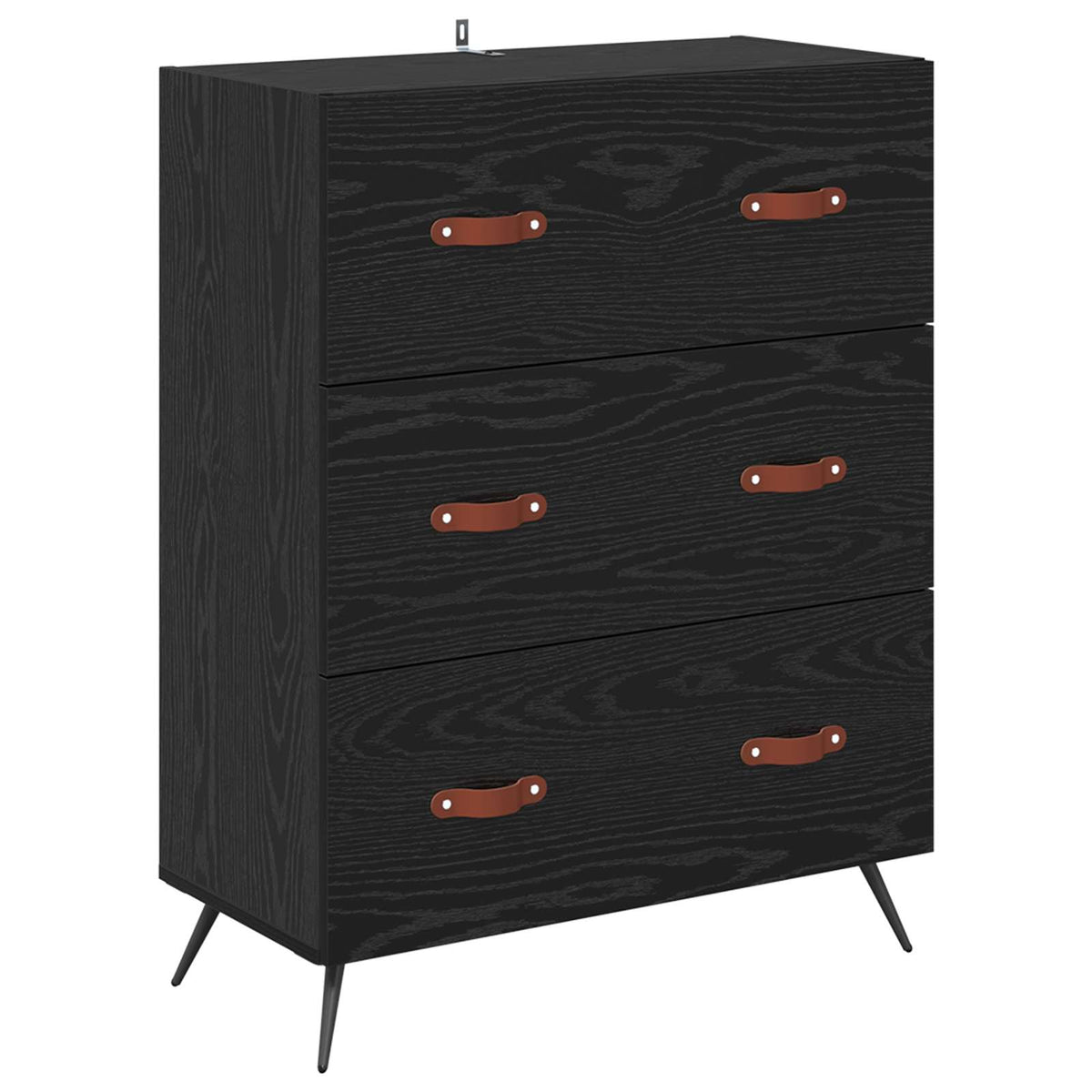Highboard 69.5x34x180 cm Engineered Wood 3 Drawers Black oak