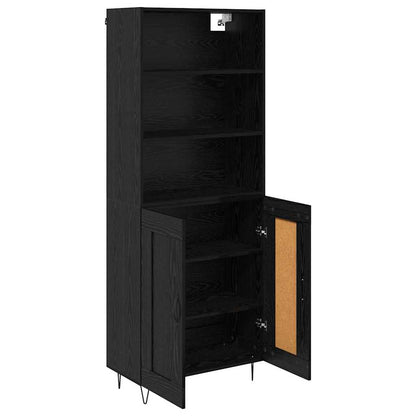 Highboard 69.5x34x180 cm Engineered Wood 2 Wood Doors Black oak