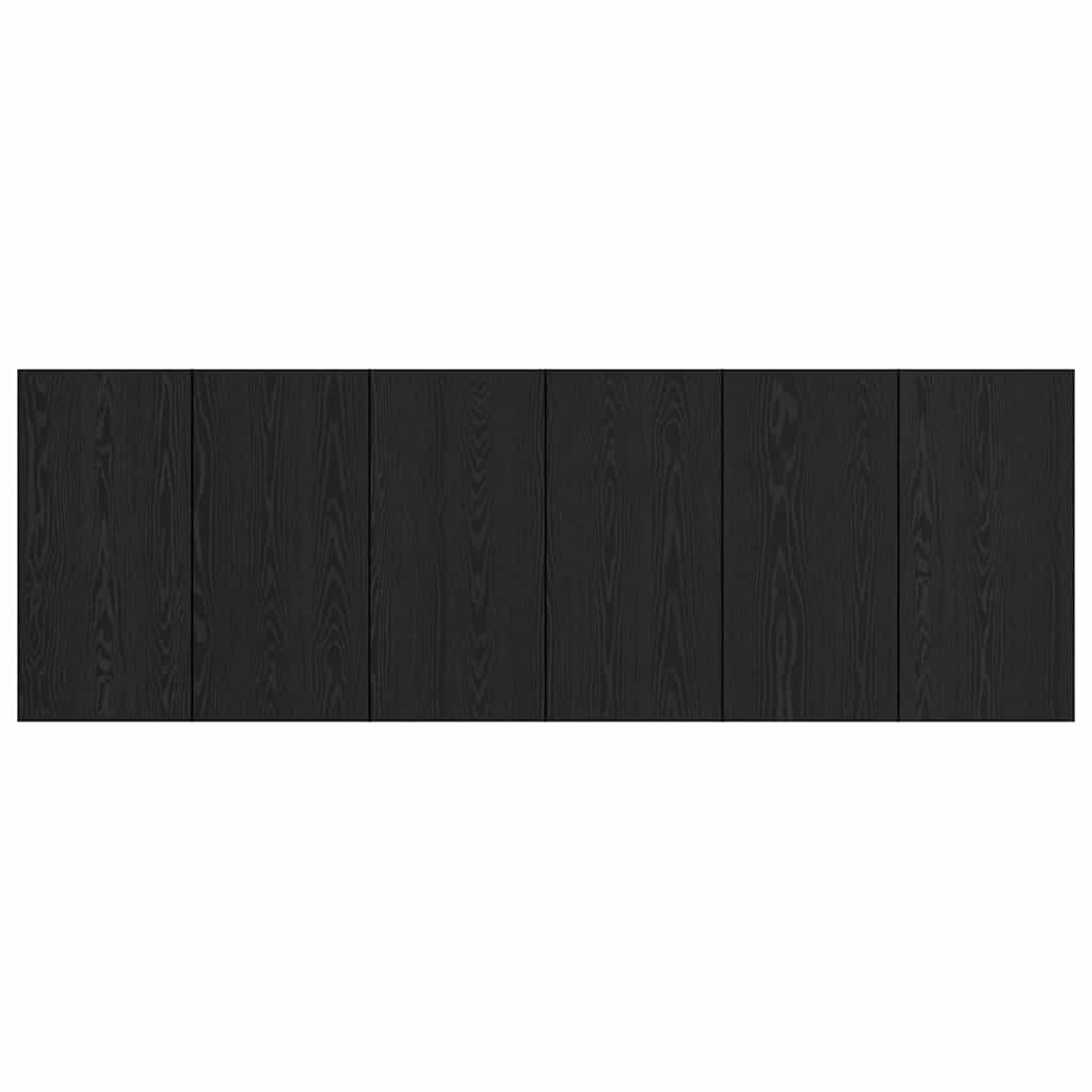 Bed Headboard with Cabinets Engineered Wood One Drawer and One Shelf Black oak