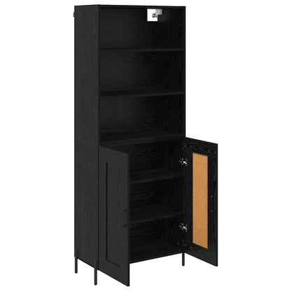 Highboard 69.5x34x180 cm Engineered Wood 2 Wood Doors Black oak