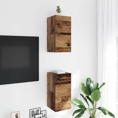 Wall-mounted TV Cabinet Set 30.5x30x30 cm 4 pcs Old wood