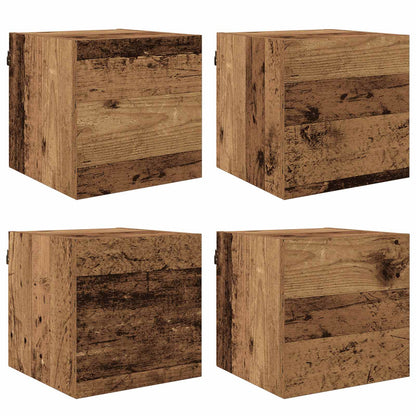 Wall-mounted TV Cabinet Set 30.5x30x30 cm 4 pcs Old wood