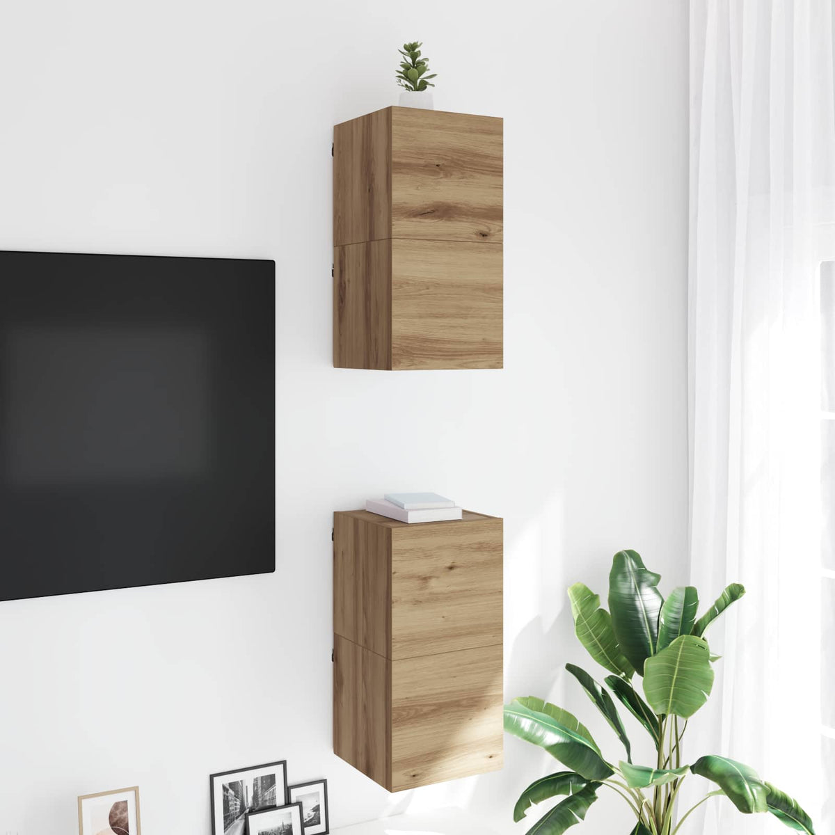 Wall-mounted TV Cabinet Set 30.5x30x30 cm 4 pcs Artisan oak